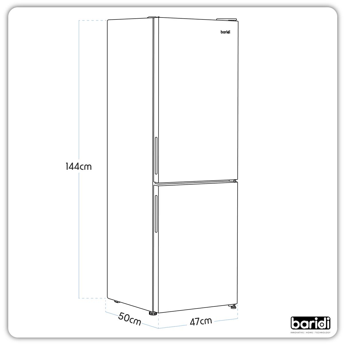 Baridi DH252 60/40 Low Frost Fridge Freezer 157L Capacity - White - additional view 20