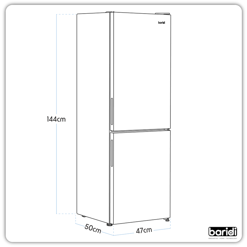 Baridi DH253 47cm 60/40 Fridge Freezer, 157L Capacity Low Frost - additional view 11