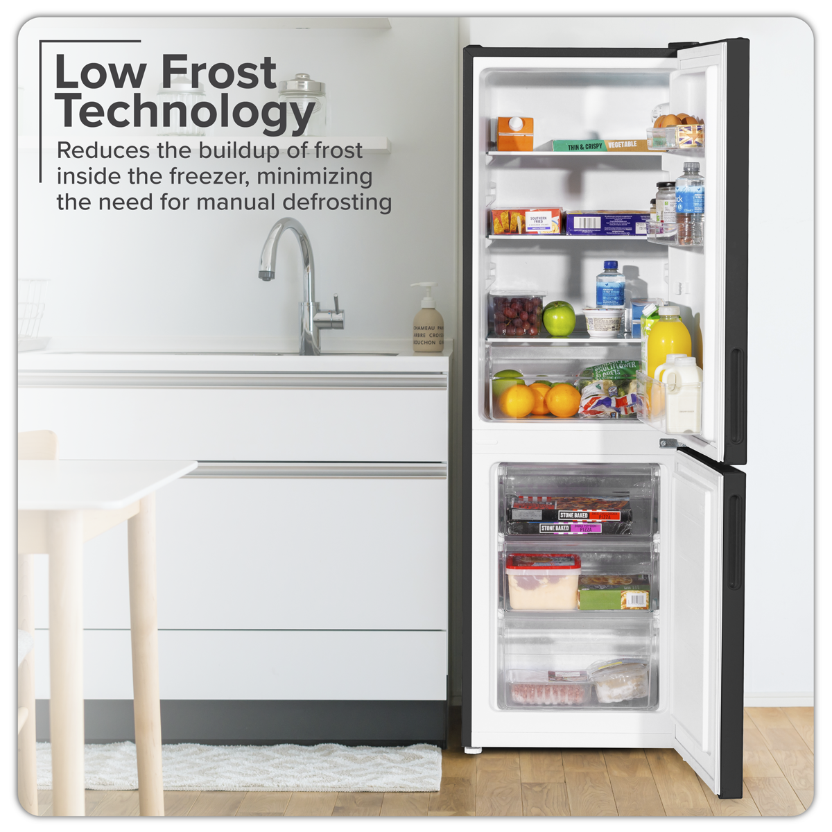 Baridi DH253 47cm 60/40 Fridge Freezer, 157L Capacity Low Frost - additional view 2