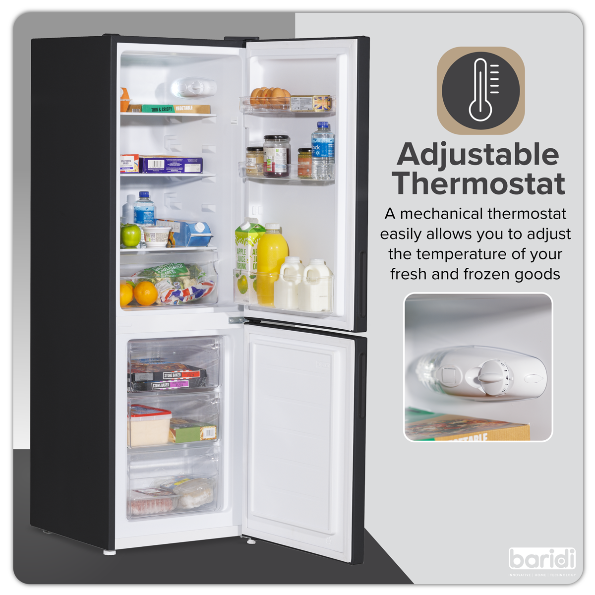Baridi DH253 47cm 60/40 Fridge Freezer, 157L Capacity Low Frost - additional view 6