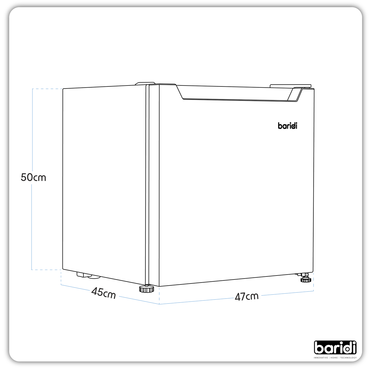 Baridi DH254 Mini Tabletop Fridge/Freezer, 31L Capacity - White - additional view 11