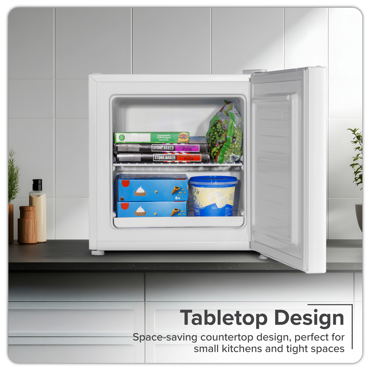 Baridi DH254 Mini Tabletop Fridge/Freezer, 31L Capacity - White - additional view 2