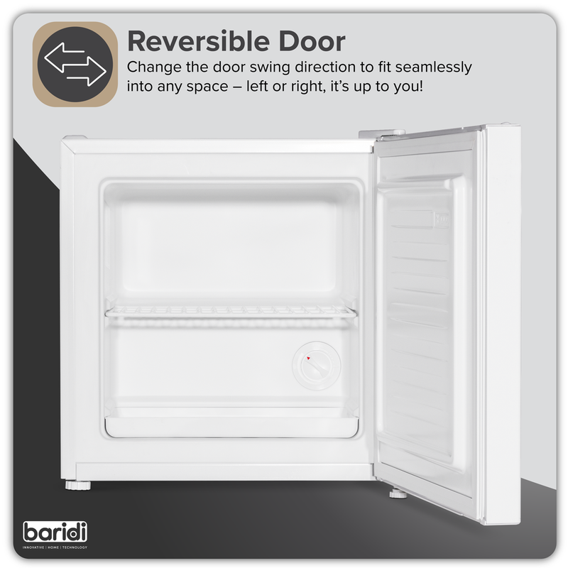 Baridi DH254 Mini Tabletop Fridge/Freezer, 31L Capacity - White - additional view 6