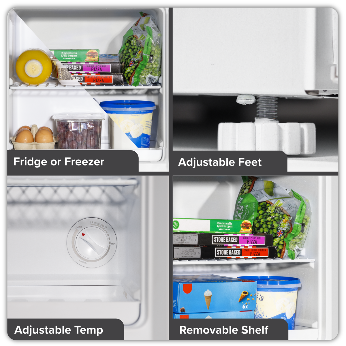 Baridi DH254 Mini Tabletop Fridge/Freezer, 31L Capacity - White - additional view 7