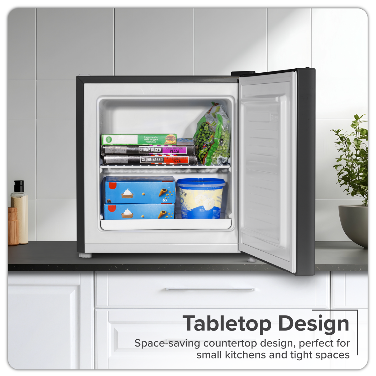 Baridi DH255 Mini Tabletop Fridge/Freezer, 31L Capacity - Black - additional view 4