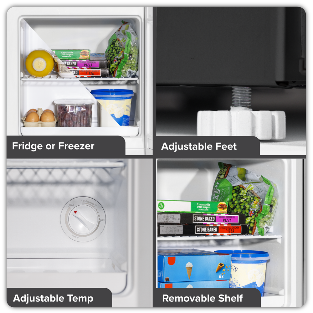 Baridi DH255 Mini Tabletop Fridge/Freezer, 31L Capacity - Black - additional view 11
