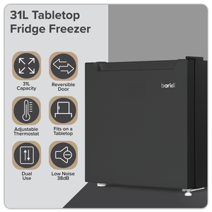 Baridi DH255 Mini Tabletop Fridge/Freezer, 31L Capacity - Black - additional view 19