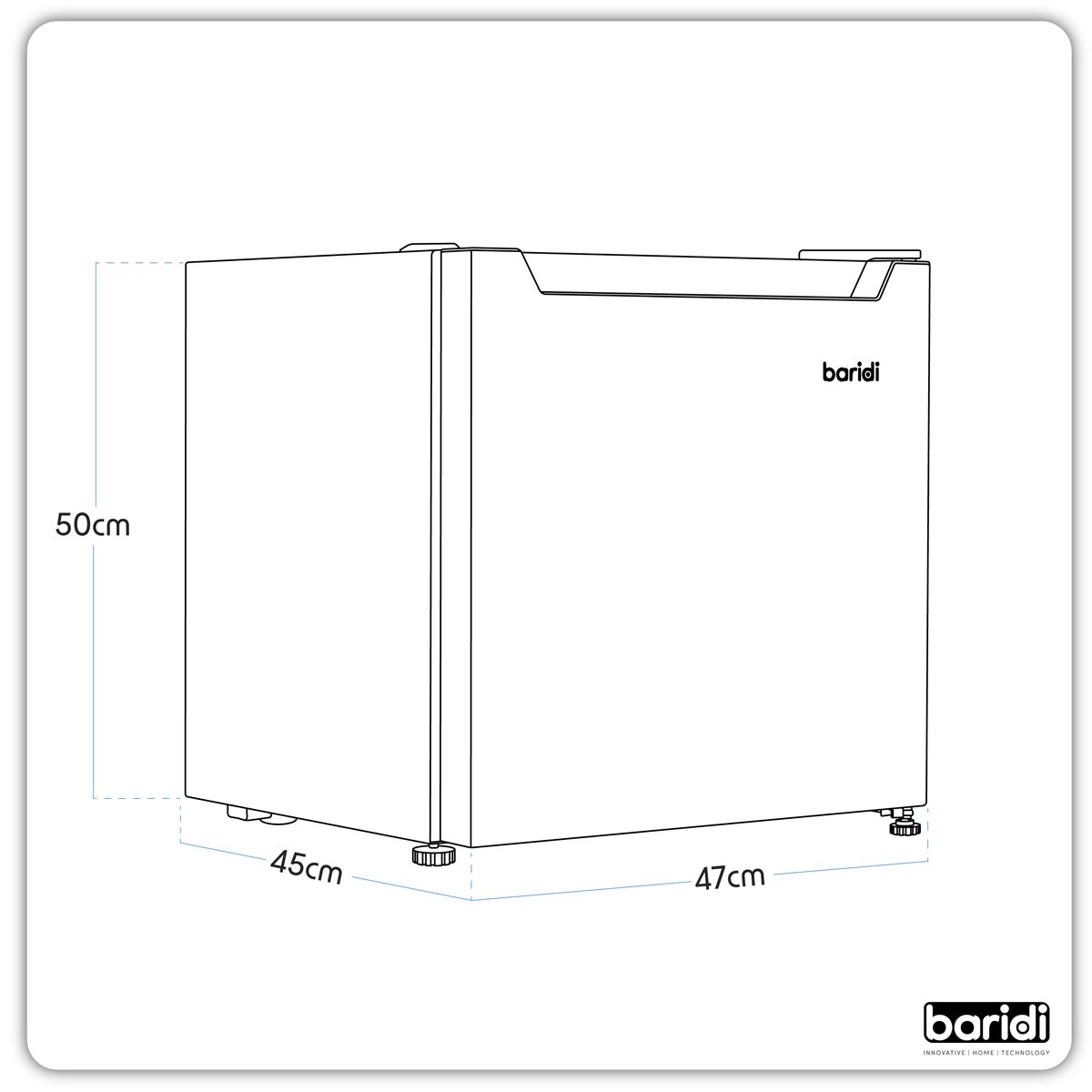 Baridi DH256 Tabletop Fridge with Ice Box, 46L Capacity, Adjustable Thermostat - White - additional view 17