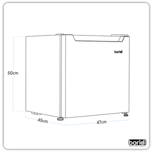 Baridi DH256 Tabletop Fridge with Ice Box, 46L Capacity, Adjustable Thermostat - White - additional view 17
