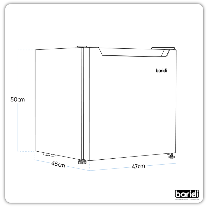 Baridi DH256 Tabletop Fridge with Ice Box, 46L Capacity, Adjustable Thermostat - White - additional view 17