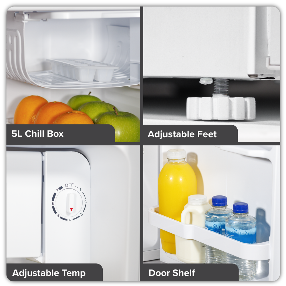 Baridi DH256 Tabletop Fridge with Ice Box, 46L Capacity, Adjustable Thermostat - White - additional view 19