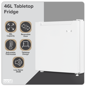 Baridi DH256 Tabletop Fridge with Ice Box, 46L Capacity, Adjustable Thermostat - White - additional view 20