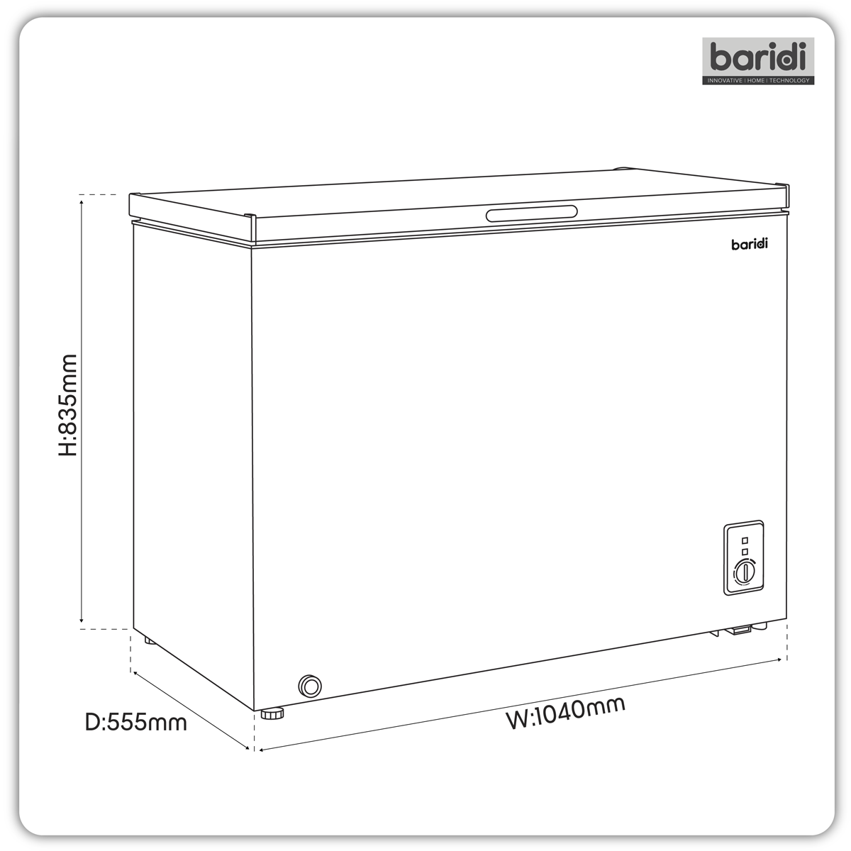 Baridi DH259 Freestanding Chest Freezer 254L Capacity - Black - additional view 6