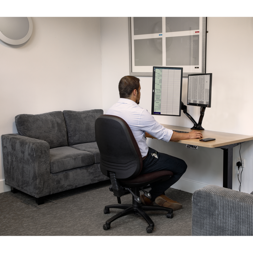 Dellonda DH25 Adjustable Double Monitor Arm with 360° Rotation - Black - additional view 5