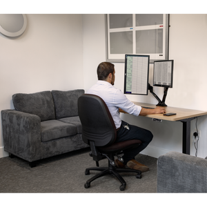 Dellonda DH25 Adjustable Double Monitor Arm with 360° Rotation - Black - additional view 5