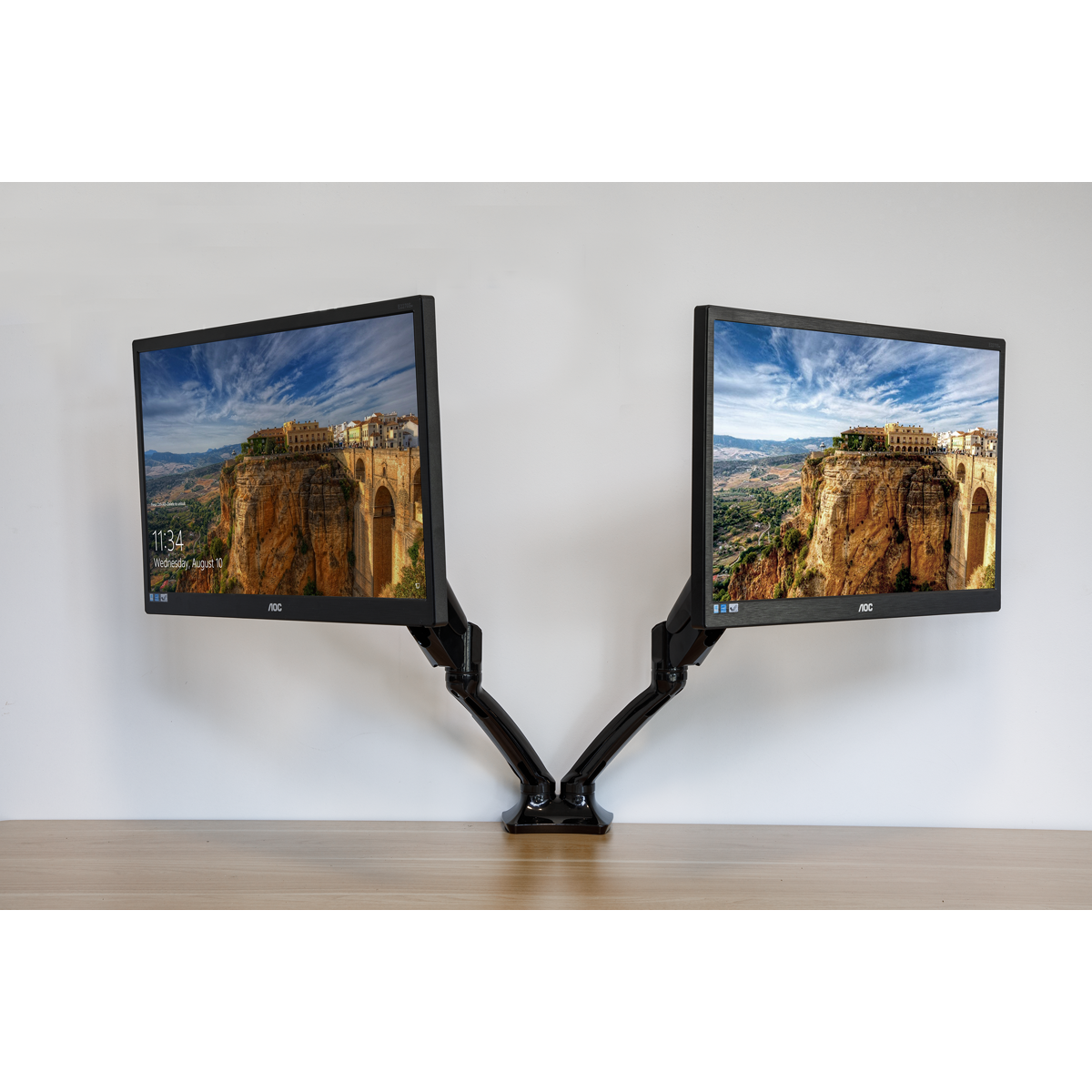 Dellonda DH25 Adjustable Double Monitor Arm with 360° Rotation - Black - additional view 6