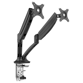 Dellonda DH25 Adjustable Double Monitor Arm with 360° Rotation - Black