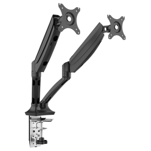 Dellonda DH25 Adjustable Double Monitor Arm with 360° Rotation - Black
