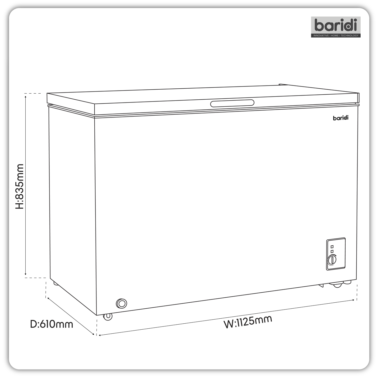 Baridi DH260 Freestanding Chest Freezer 299L Capacity - White - additional view 8