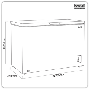 Baridi DH261 Freestanding Chest Freezer 299L Capacity - Black - additional view 8