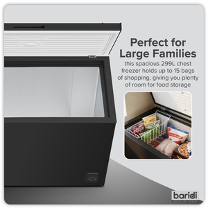 Baridi DH261 Freestanding Chest Freezer 299L Capacity - Black - additional view 5