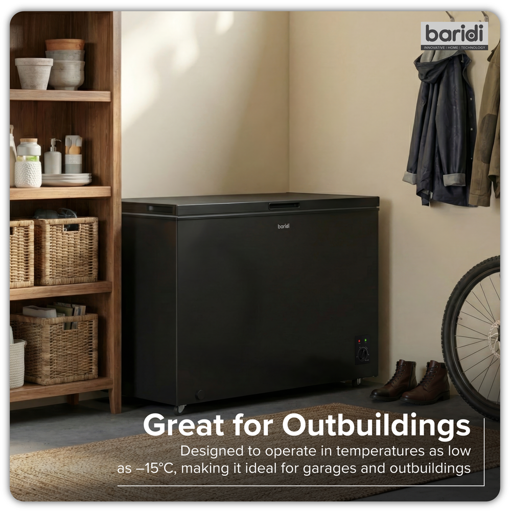 Baridi DH261 Freestanding Chest Freezer 299L Capacity - Black - additional view 4