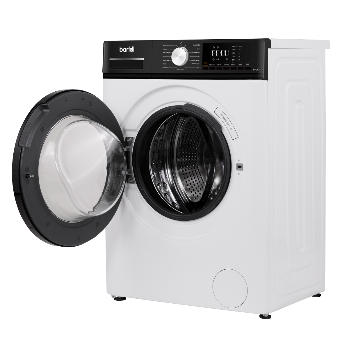 Baridi DH262 8kg Washing Machine, Front Loading, 1400rpm Energy Rating A - White - additional view 13