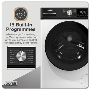 Baridi DH263 8/5kg Washer Dryer, Front Loading, 1400rpm Energy Rating A - White - additional view 16