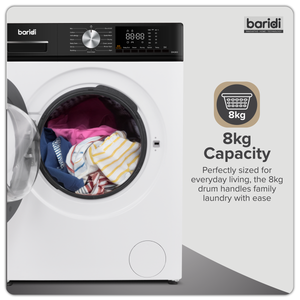 Baridi DH263 8/5kg Washer Dryer, Front Loading, 1400rpm Energy Rating A - White - additional view 8