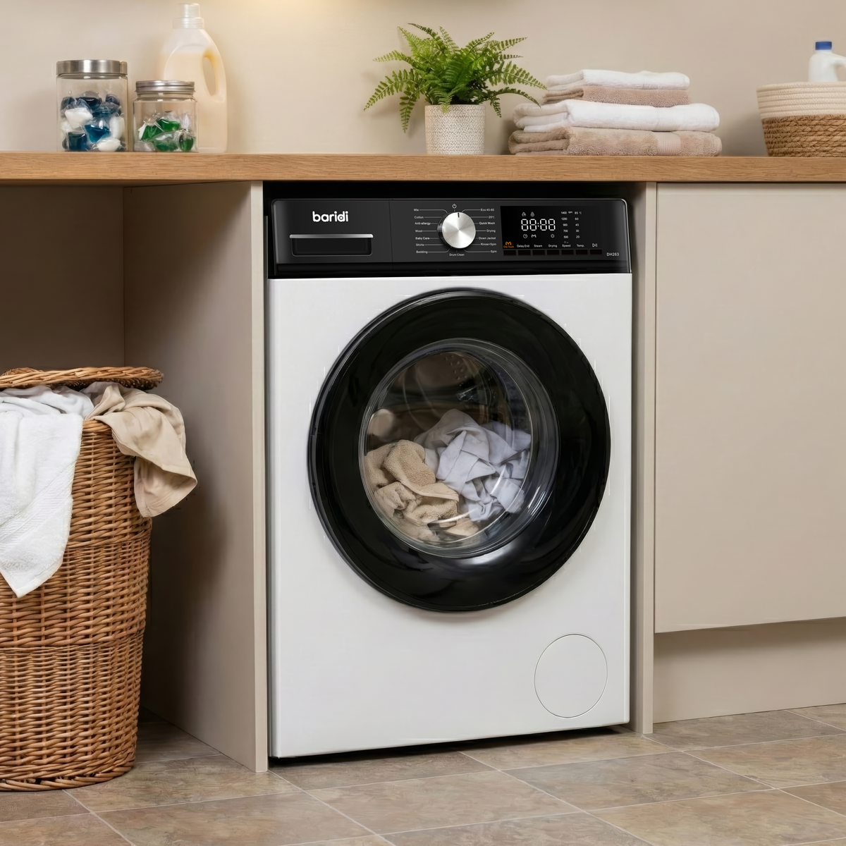 Baridi DH263 8/5kg Washer Dryer, Front Loading, 1400rpm Energy Rating A - White - additional view 14