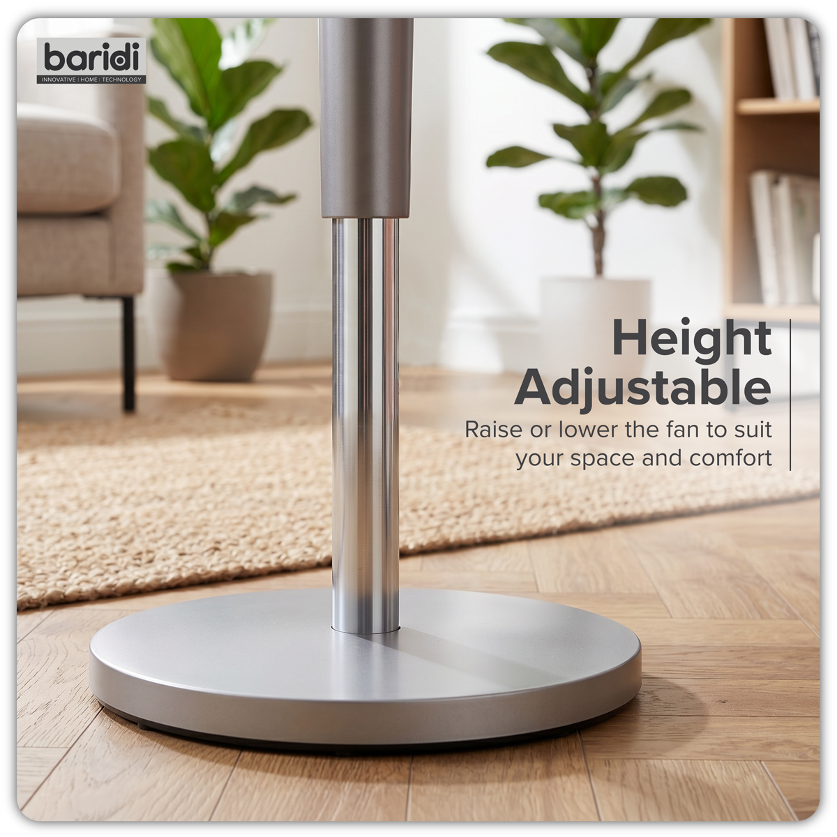 Baridi DH264 12" Pedestal Fan with Remote Control, Back Light & 12hr Timer - Grey - additional view 20
