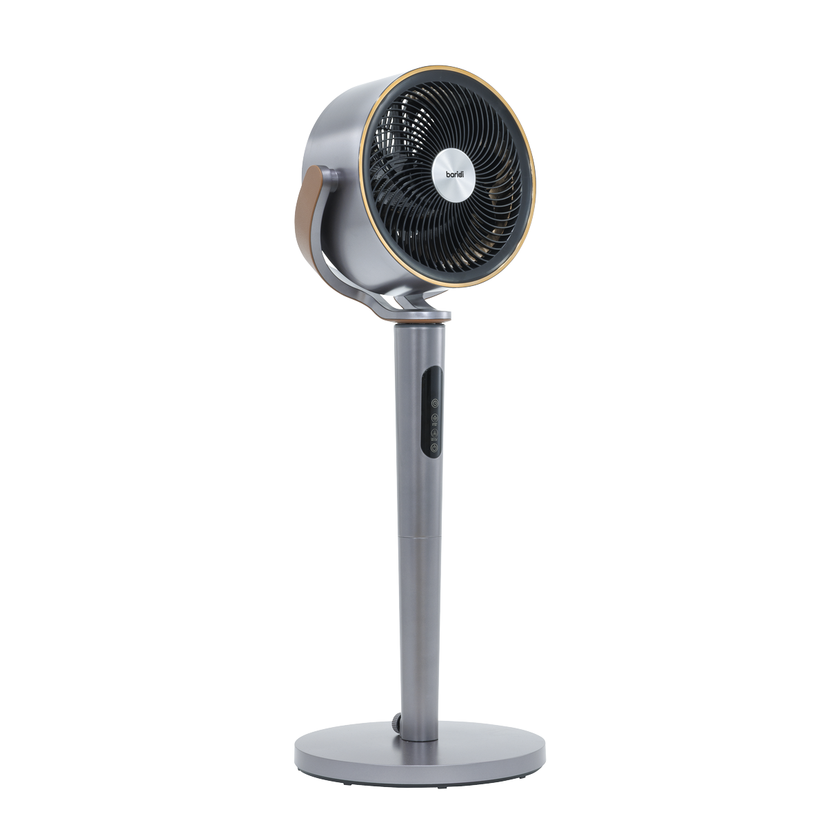 Baridi DH264 12" Pedestal Fan with Remote Control, Back Light & 12hr Timer - Grey