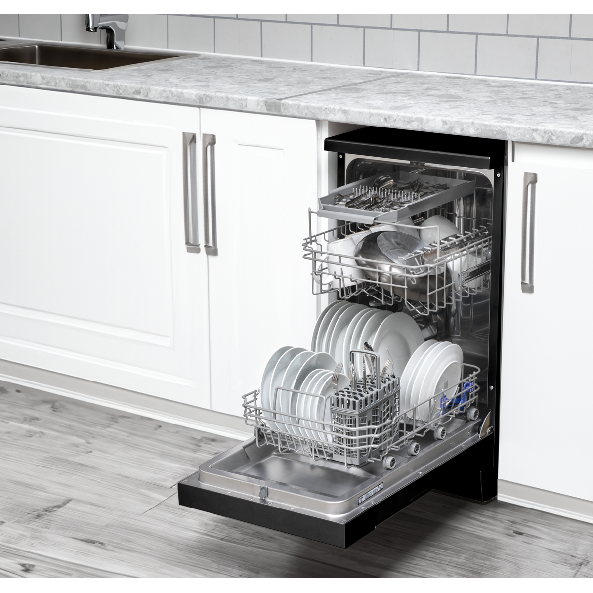 Baridi DH267 Slimline Freestanding Dishwasher 45cm Wide 10 Place Settings - Black - additional view 10