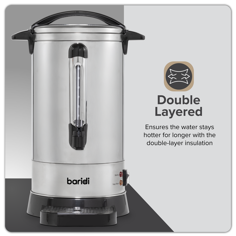 Baridi DH269 Hot Water Boiler/Tea Urn 10L Capacity, Stainless Steel - additional view 8