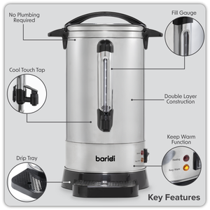 Baridi DH269 Hot Water Boiler/Tea Urn 10L Capacity, Stainless Steel - additional view 18