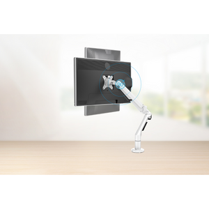Dellonda DH26 Adjustable Single Monitor Arm with 360° Rotation - White - additional view 4