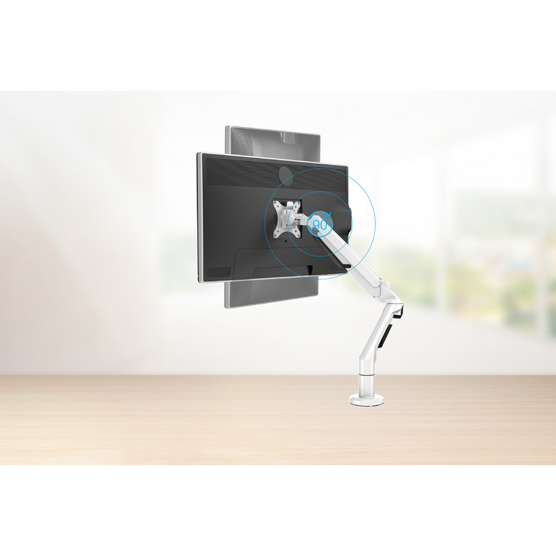 Dellonda DH26 Adjustable Single Monitor Arm with 360° Rotation - White - additional view 4