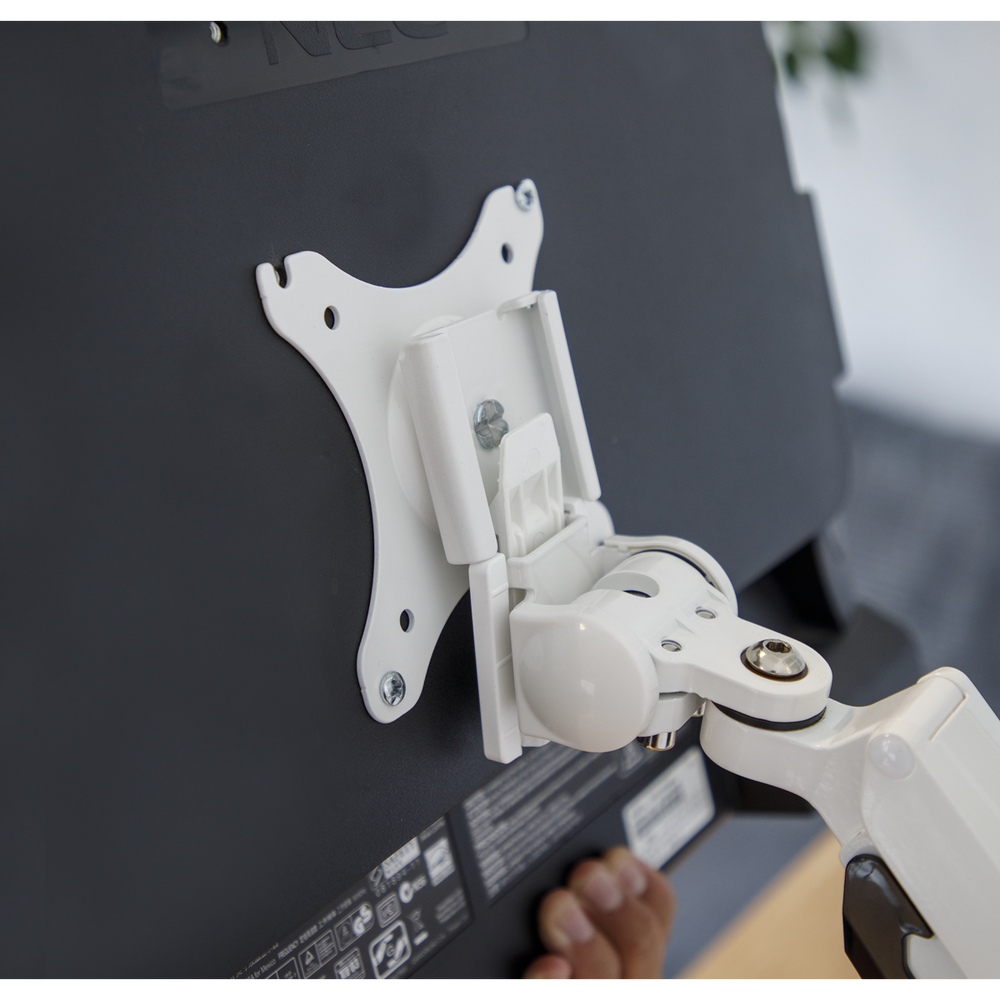 Dellonda DH26 Adjustable Single Monitor Arm with 360° Rotation - White - additional view 6