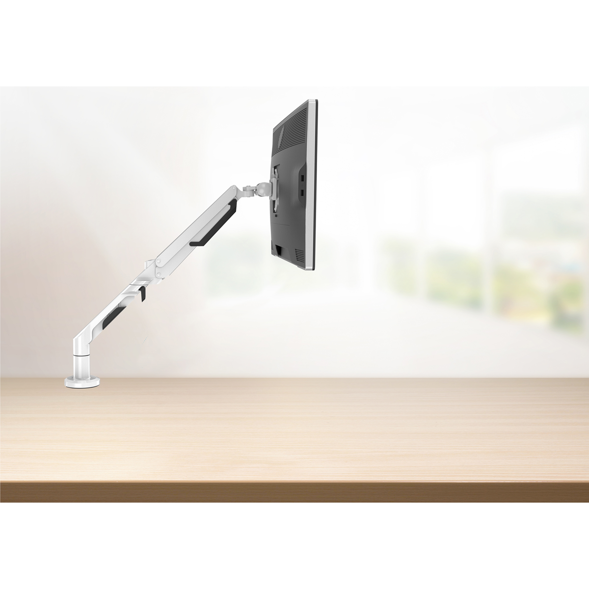 Dellonda DH26 Adjustable Single Monitor Arm with 360° Rotation - White - additional view 7