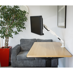 Dellonda DH26 Adjustable Single Monitor Arm with 360° Rotation - White - additional view 8