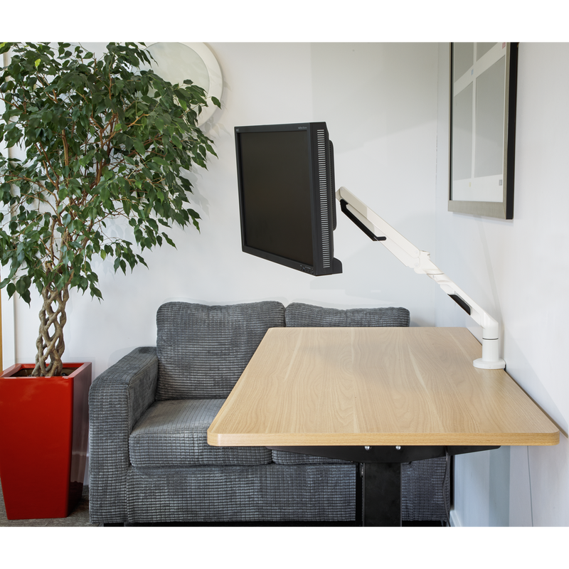 Dellonda DH26 Adjustable Single Monitor Arm with 360° Rotation - White - additional view 8