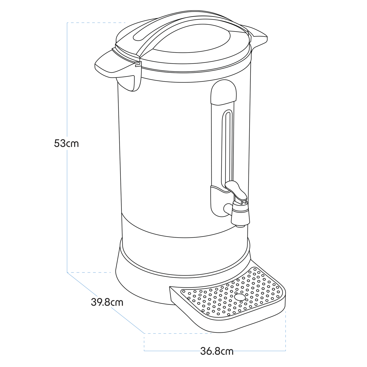 Baridi DH270 Hot Water Boiler, Tea Urn, 20L Capacity, Stainless Steel - additional view 19