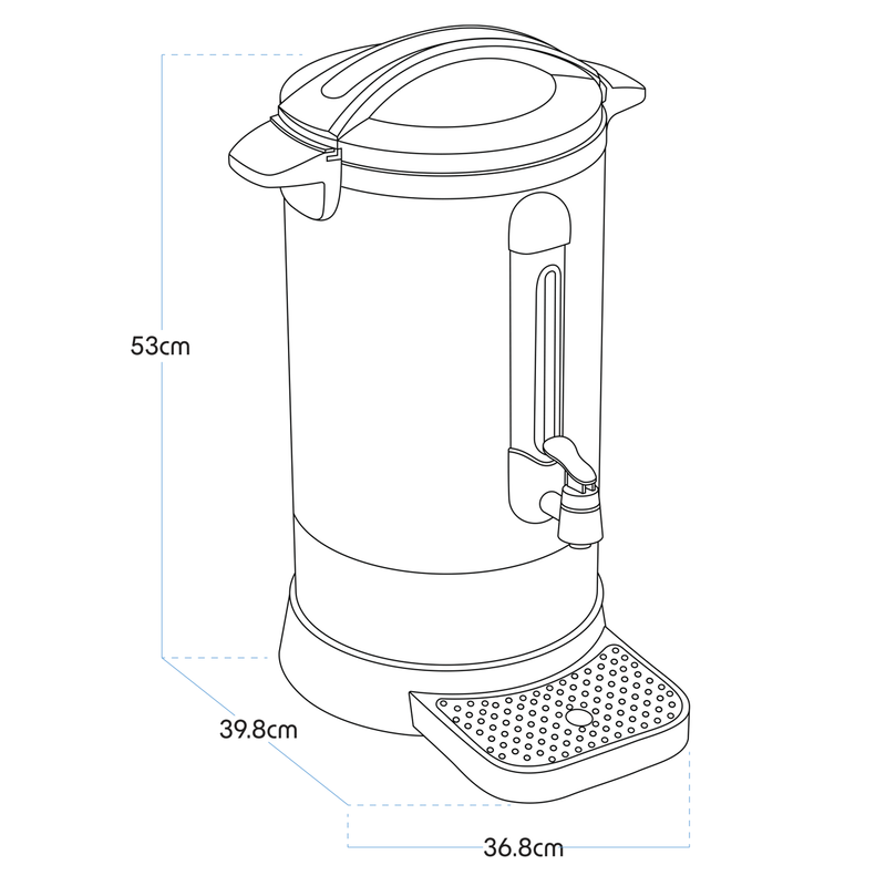Baridi DH270 Hot Water Boiler, Tea Urn, 20L Capacity, Stainless Steel - additional view 19