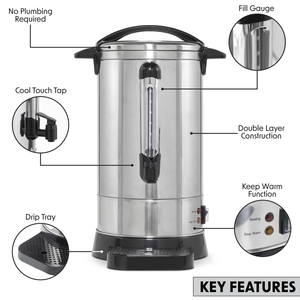 Baridi DH270 Hot Water Boiler, Tea Urn, 20L Capacity, Stainless Steel - additional view 18