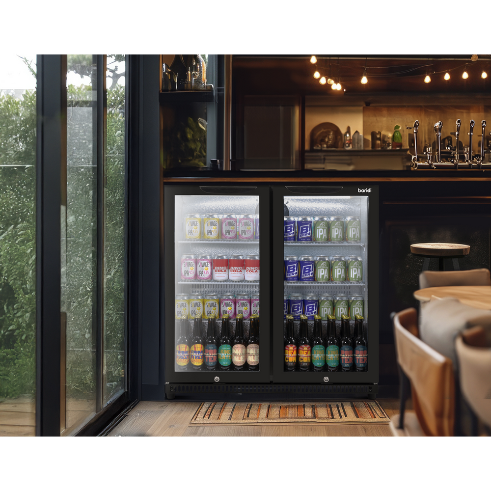 Baridi DH272 Back Bar Drinks Fridge/Cooler with Double Hinged Door & Security Lock 190L - Black - additional view 6