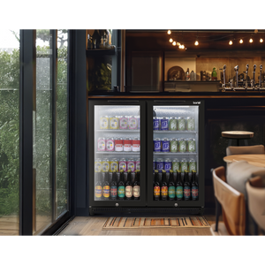 Baridi DH272 Back Bar Drinks Fridge/Cooler with Double Hinged Door & Security Lock 190L - Black - additional view 6
