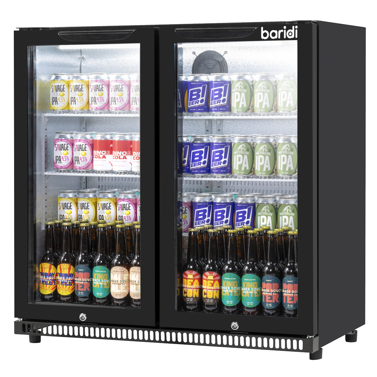 Baridi DH272 Back Bar Drinks Fridge/Cooler with Double Hinged Door & Security Lock 190L - Black - additional view 20