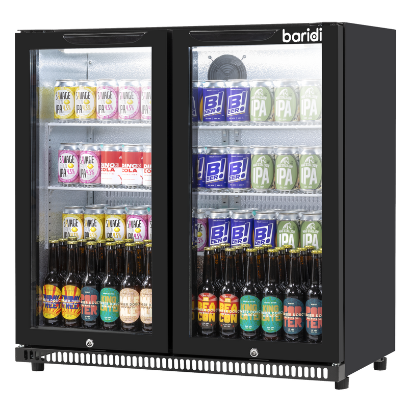 Baridi DH272 Back Bar Drinks Fridge/Cooler with Double Hinged Door & Security Lock 190L - Black - additional view 20