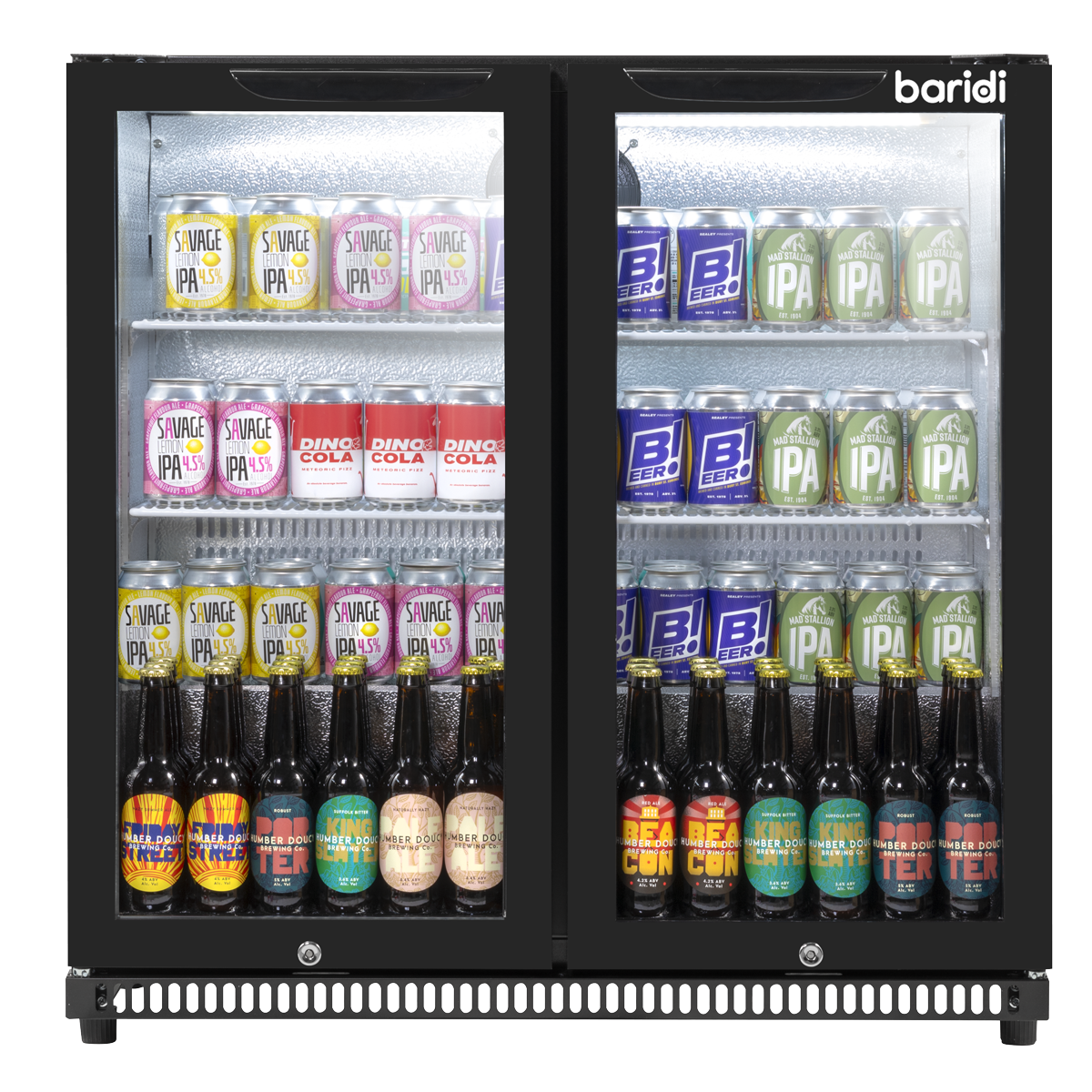 Baridi DH272 Back Bar Drinks Fridge/Cooler with Double Hinged Door & Security Lock 190L - Black - additional view 21
