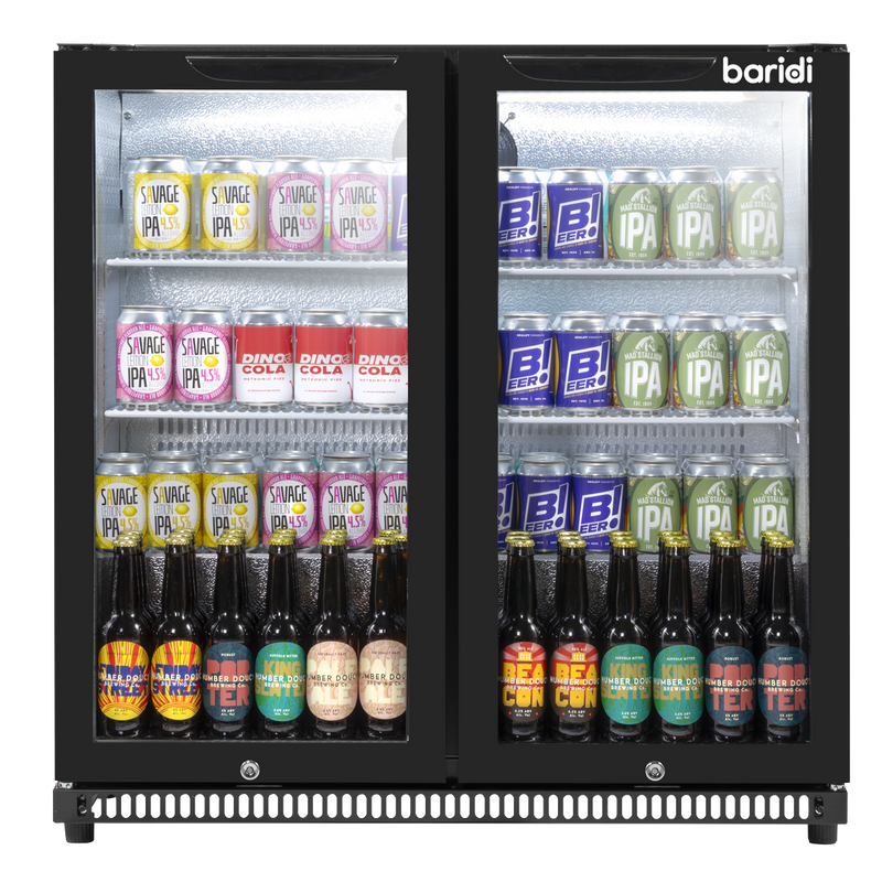 Baridi DH272 Back Bar Drinks Fridge/Cooler with Double Hinged Door & Security Lock 190L - Black - additional view 21